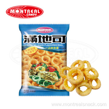 Squid flavoured ring shape puff snack